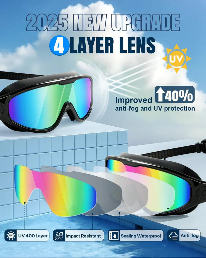 Wide View Anti Fog&UV Swimming Goggles UNISEX