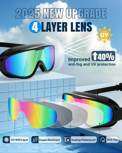 Wide View Anti Fog&UV Swimming Goggles UNISEX